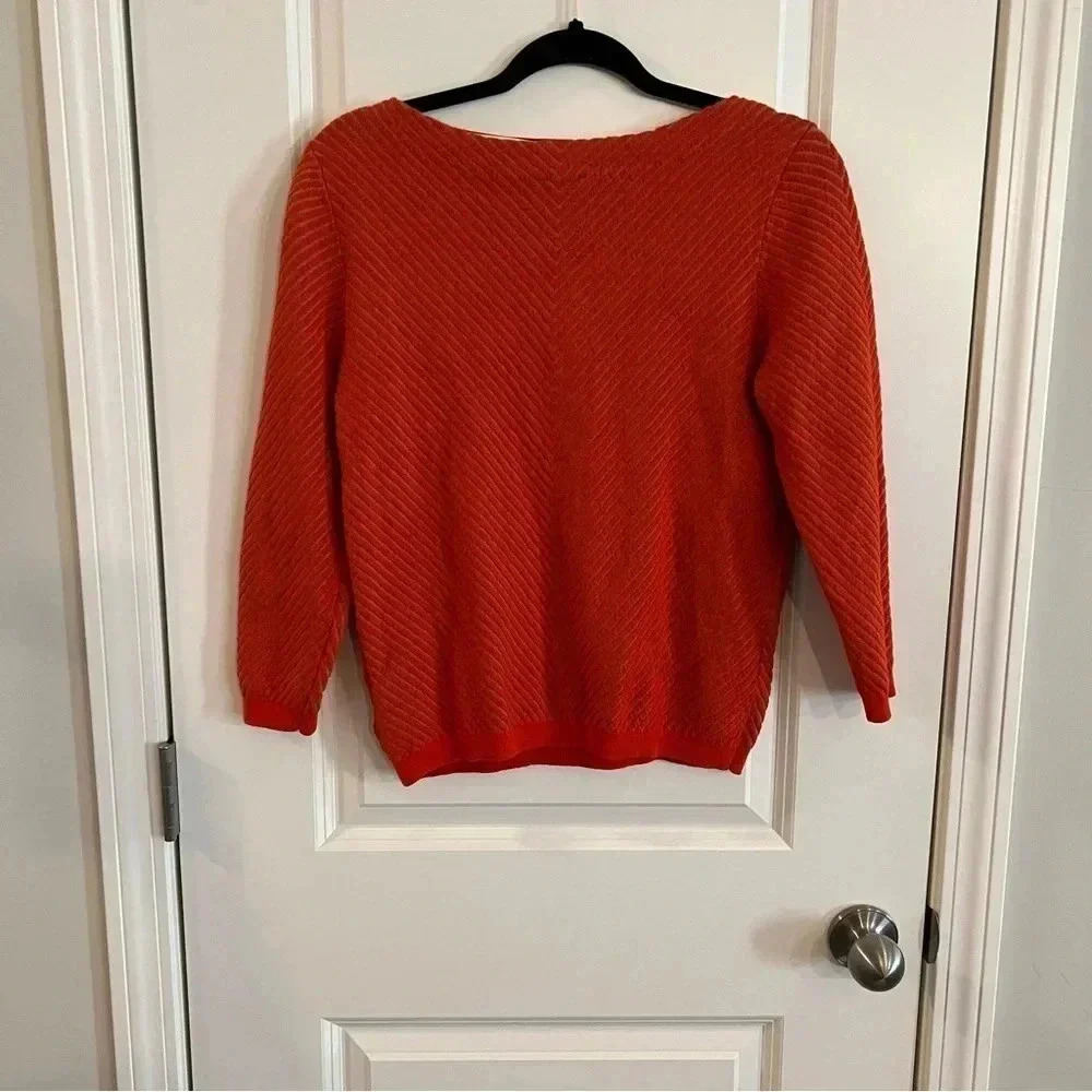 Worthington blouse sz medium burnt orange knit cardigan $5 - Picture 2 of 5